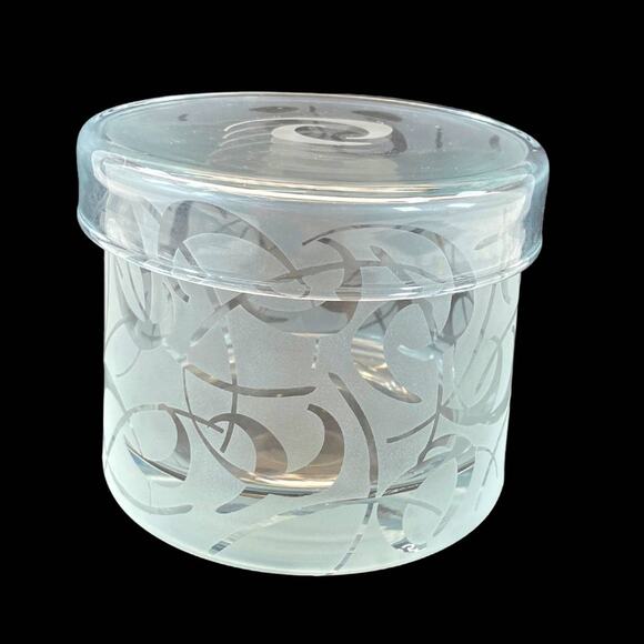Michael Weems Etched Carved Crystal Elise Candy Dish Jar w/ Lid Maryland - Picture 4 of 6